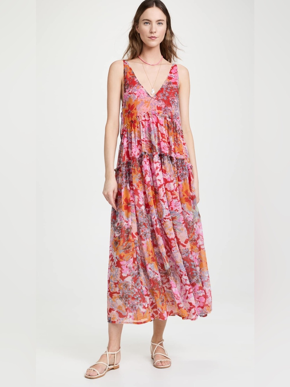 Free People Julianna Maxi Dress in Cherry Combo